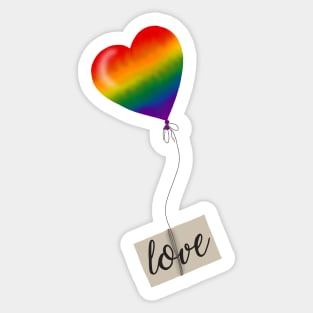 Rainbow love balloon Sticker